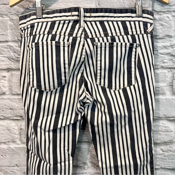 Free People Womens Size 28” Mid Rise Skinny White Striped Denim Blue Jeans #8130 - Picture 9 of 9